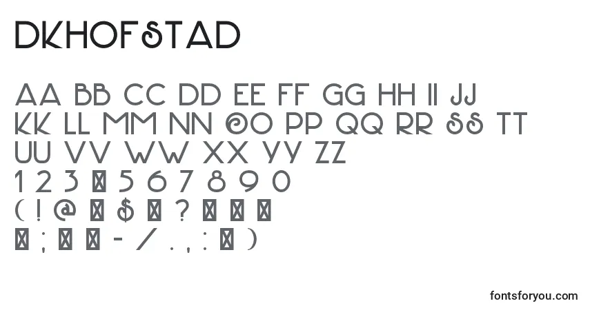 Schriftart DkHofstad – Alphabet, Zahlen, spezielle Symbole