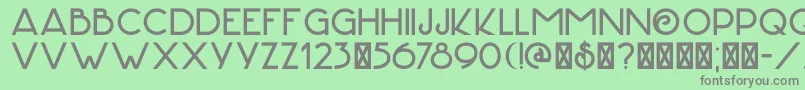 フォントDkHofstad – 緑の背景に灰色の文字