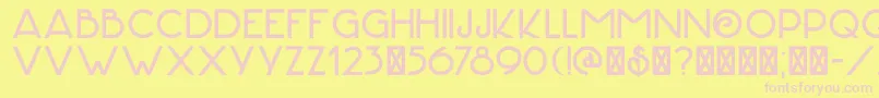 DkHofstad Font – Pink Fonts on Yellow Background