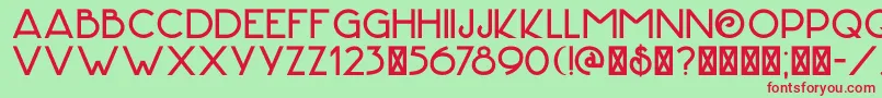 DkHofstad Font – Red Fonts on Green Background