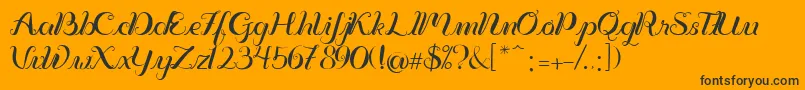 Vignette Font – Black Fonts on Orange Background