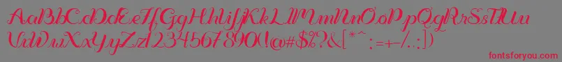Vignette Font – Red Fonts on Gray Background
