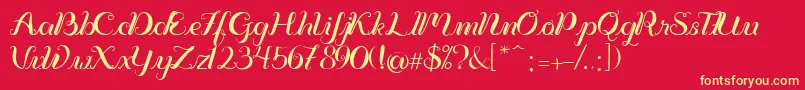 Vignette Font – Yellow Fonts on Red Background