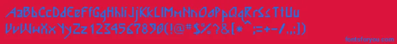 ScandiRegular Font – Blue Fonts on Red Background