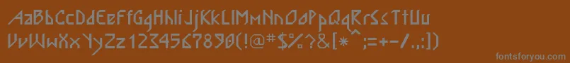 ScandiRegular-fontti – harmaat kirjasimet ruskealla taustalla