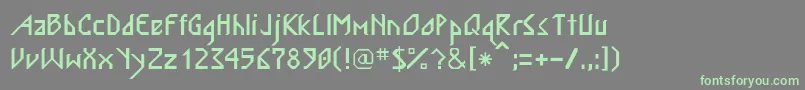 フォントScandiRegular – 灰色の背景に緑のフォント