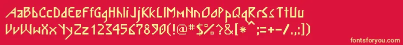 ScandiRegular Font – Yellow Fonts on Red Background