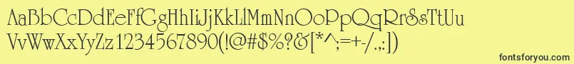 Шрифт HoneymoonRegular – чёрные шрифты на жёлтом фоне