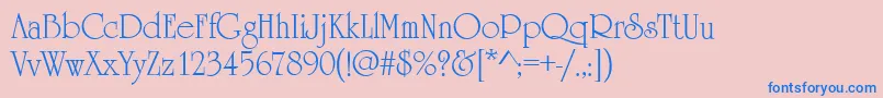 HoneymoonRegular Font – Blue Fonts on Pink Background