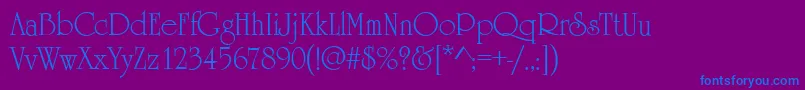 HoneymoonRegular-fontti – siniset fontit violetilla taustalla