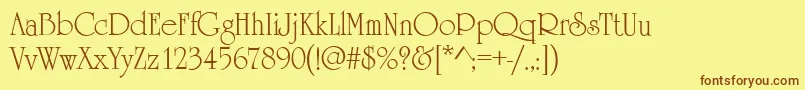 HoneymoonRegular Font – Brown Fonts on Yellow Background