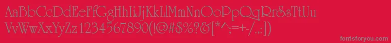 HoneymoonRegular-Schriftart – Graue Schriften auf rotem Hintergrund