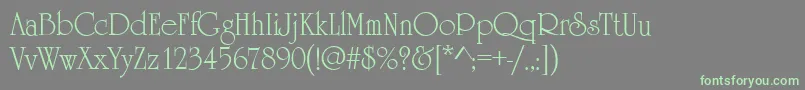 HoneymoonRegular-fontti – vihreät fontit harmaalla taustalla