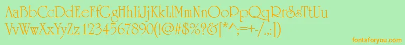 HoneymoonRegular Font – Orange Fonts on Green Background