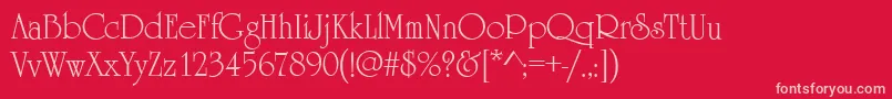 HoneymoonRegular Font – Pink Fonts on Red Background