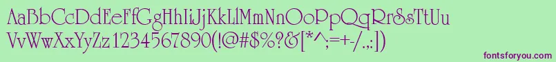 Шрифт HoneymoonRegular – фиолетовые шрифты на зелёном фоне