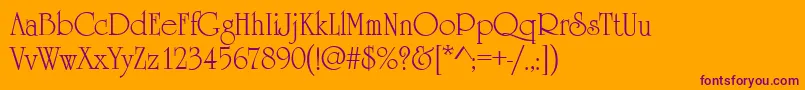 HoneymoonRegular Font – Purple Fonts on Orange Background