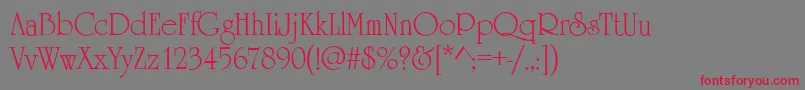 HoneymoonRegular Font – Red Fonts on Gray Background