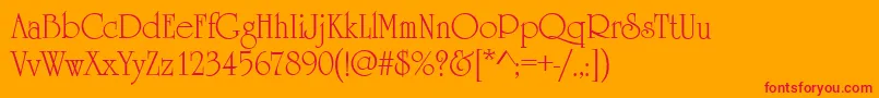 HoneymoonRegular Font – Red Fonts on Orange Background
