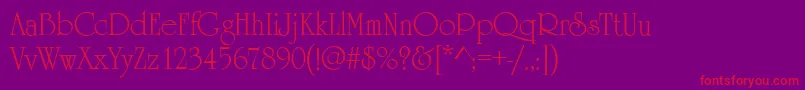 HoneymoonRegular Font – Red Fonts on Purple Background