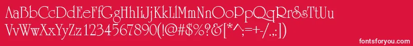 HoneymoonRegular Font – White Fonts on Red Background