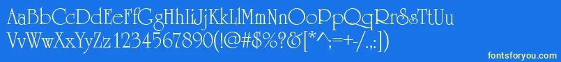 フォントHoneymoonRegular – 黄色の文字、青い背景