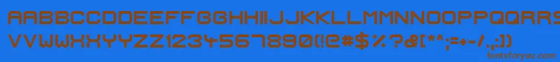フォントIgnisEtGlaciesExtraSharpBold – 茶色の文字が青い背景にあります。