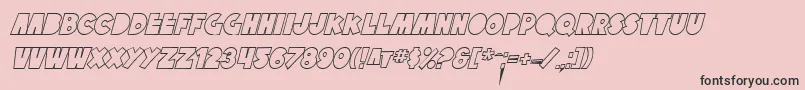 SfTattleTalesOutlineItalic-Schriftart – Schwarze Schriften auf rosa Hintergrund