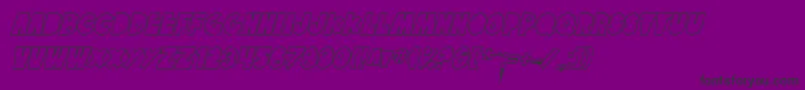 SfTattleTalesOutlineItalic-Schriftart – Schwarze Schriften auf violettem Hintergrund