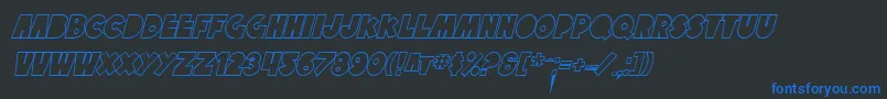 フォントSfTattleTalesOutlineItalic – 黒い背景に青い文字