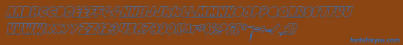 SfTattleTalesOutlineItalic Font – Blue Fonts on Brown Background