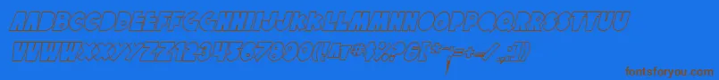 SfTattleTalesOutlineItalic-Schriftart – Braune Schriften auf blauem Hintergrund