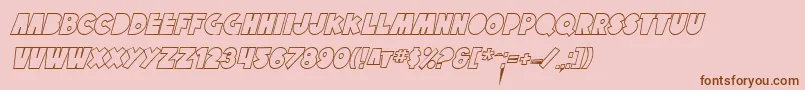 SfTattleTalesOutlineItalic-Schriftart – Braune Schriften auf rosa Hintergrund