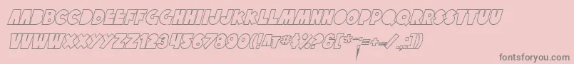 SfTattleTalesOutlineItalic-fontti – harmaat kirjasimet vaaleanpunaisella taustalla