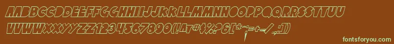 Czcionka SfTattleTalesOutlineItalic – zielone czcionki na brązowym tle