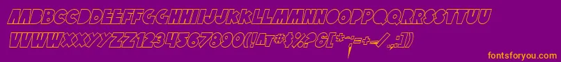 SfTattleTalesOutlineItalic Font – Orange Fonts on Purple Background