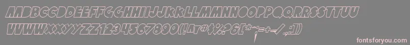 SfTattleTalesOutlineItalic-Schriftart – Rosa Schriften auf grauem Hintergrund