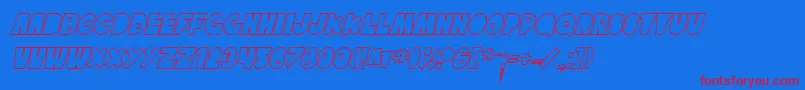 SfTattleTalesOutlineItalic Font – Red Fonts on Blue Background