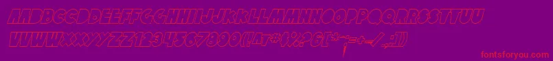 Czcionka SfTattleTalesOutlineItalic – czerwone czcionki na fioletowym tle