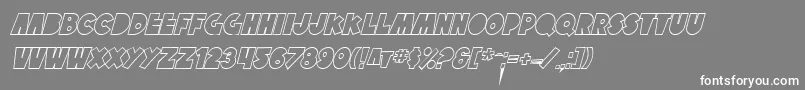 Шрифт SfTattleTalesOutlineItalic – белые шрифты на сером фоне