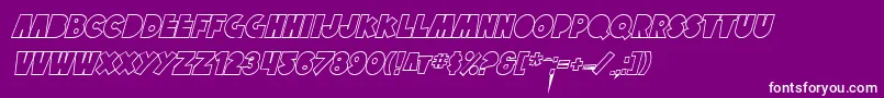 SfTattleTalesOutlineItalicフォントについての詳細 フォントSfTattleTalesOutlineItalic – 紫の背景に白い文字