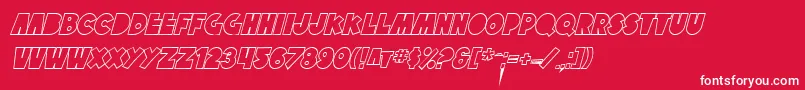フォントSfTattleTalesOutlineItalic – 赤い背景に白い文字