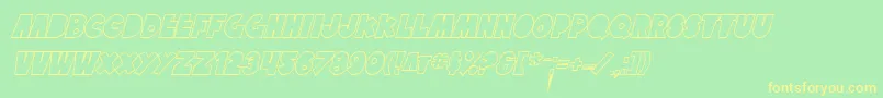 SfTattleTalesOutlineItalic Font – Yellow Fonts on Green Background