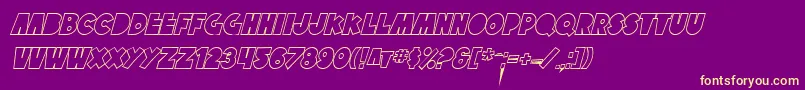 Шрифт SfTattleTalesOutlineItalic – жёлтые шрифты на фиолетовом фоне