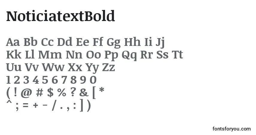 Fuente NoticiatextBold - alfabeto, números, caracteres especiales