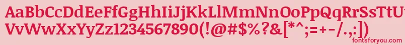 NoticiatextBold Font – Red Fonts on Pink Background