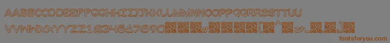 フォントMoulden – 茶色の文字が灰色の背景にあります。