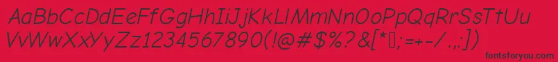 ComicNeueOblique Font – Black Fonts on Red Background