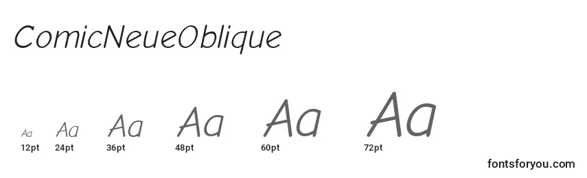 ComicNeueOblique Font Sizes