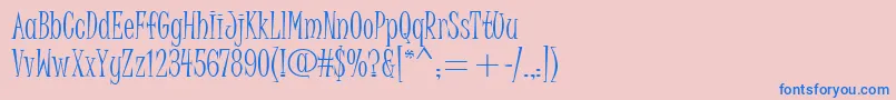 JuiceItcTt-Schriftart – Blaue Schriften auf rosa Hintergrund